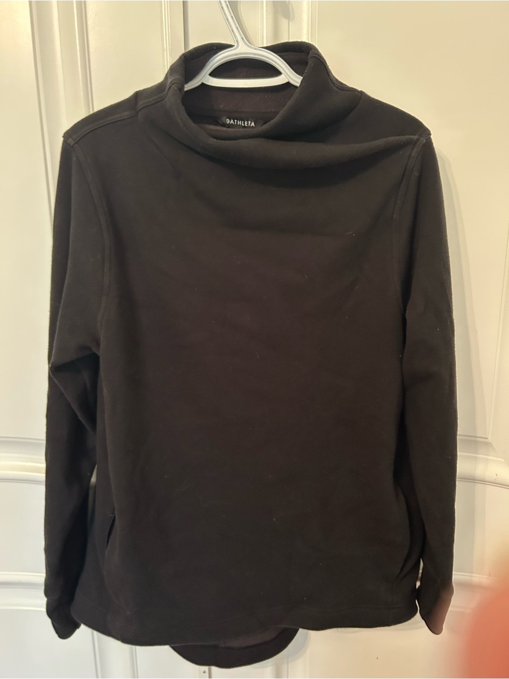 Athleta Cozy Karma Twist Neck Sweatshirt Black - Size Large